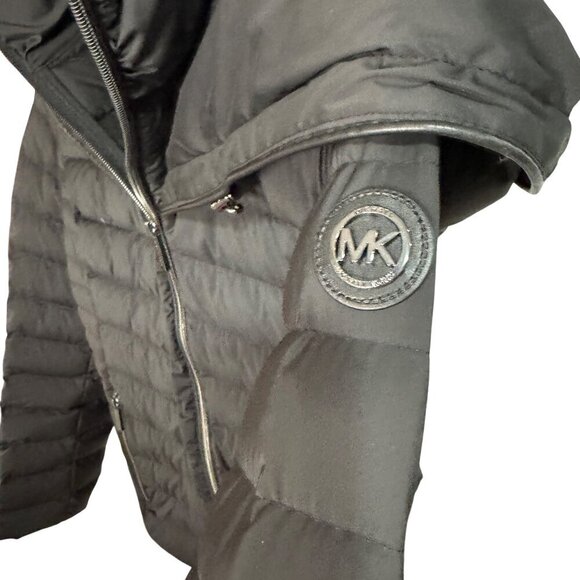 Michael Kors Hooded Packable Down Puffer Jacket Black Small MSRP $275 - Picture 7 of 9